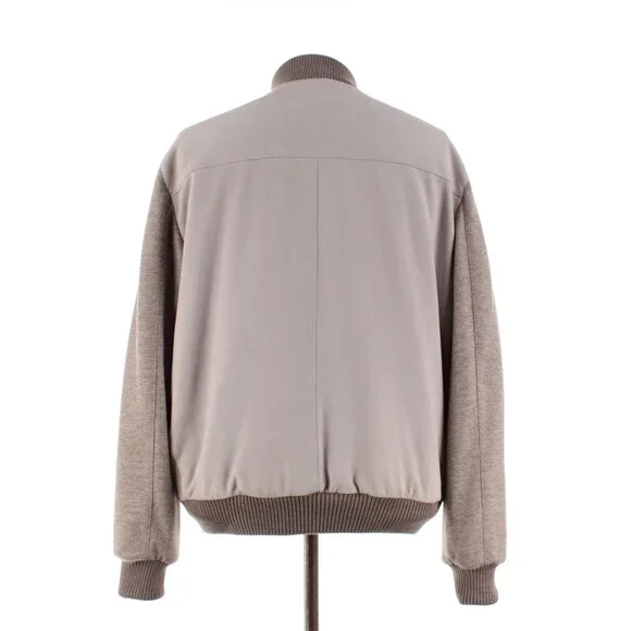 Mnadelli NWD Goat Suede Leather Bomber Jacket Size 58 (~3XL US) In Beige - Picture 6 of 13